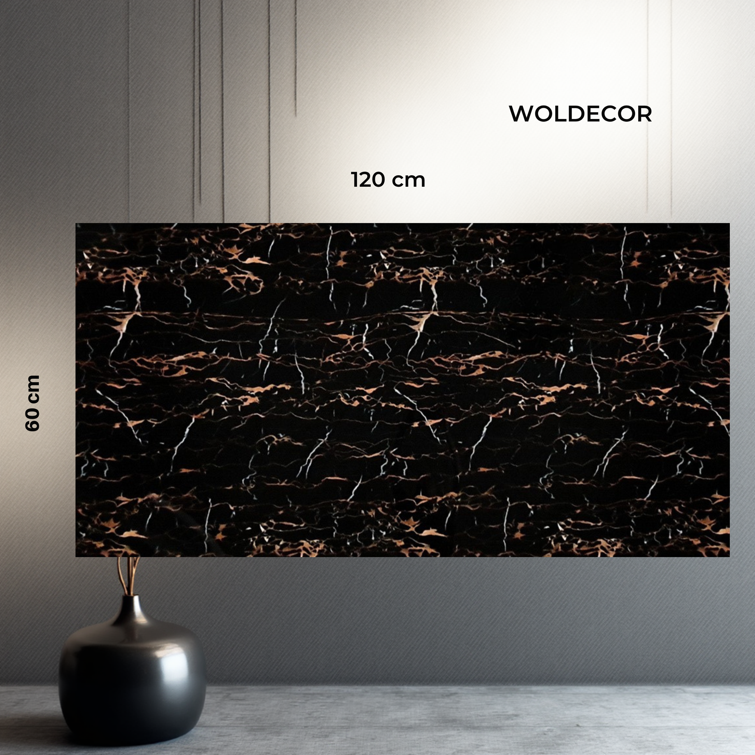 Marble Effect PVC Wall Panel 60x120 cm, Kitchen & Bathroom Wall Cladding, Waterproof Shower Panels Wet Wall, Granite Look Wall Cladding