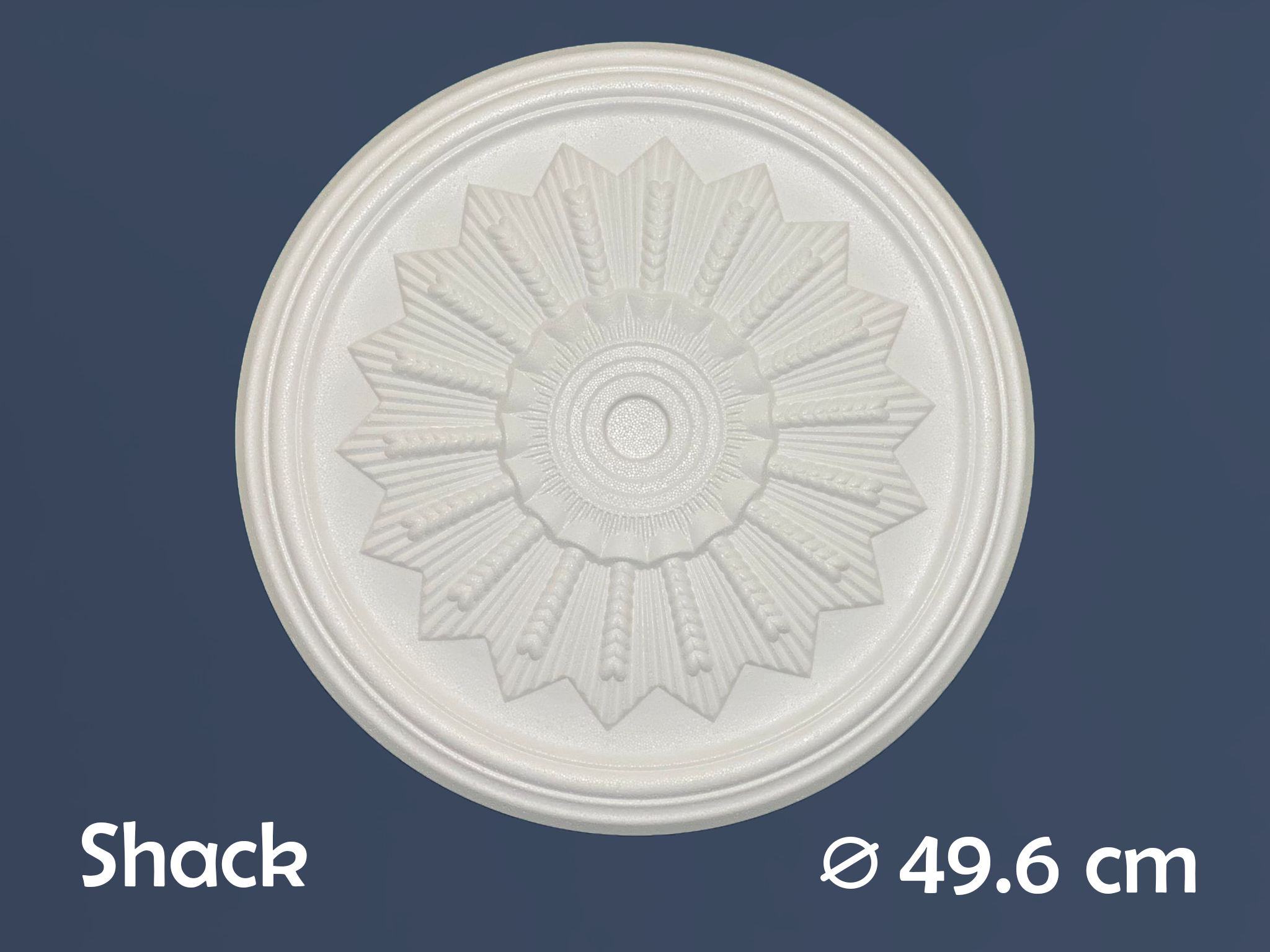 WOLDECOR Elegant Polystyrene Ceiling Rose, Decorative Ceiling Medallion Moulding, Lightweight Coving for Ceilings, Easy to Install Ceiling Decoration for Home & Living Room (40cm-50cm)