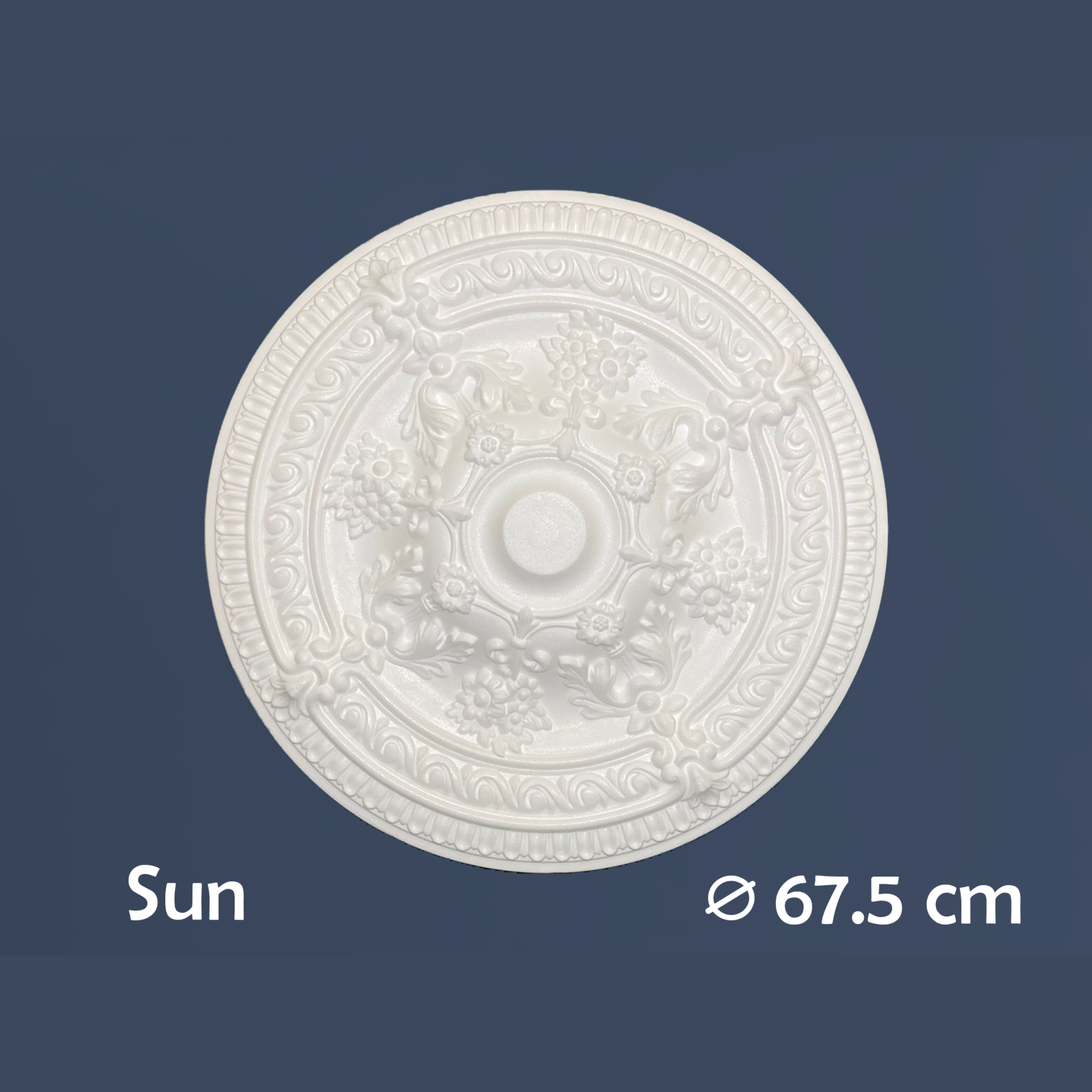 WOLDECOR Elegant Polystyrene Ceiling Rose, Decorative Ceiling Medallion Moulding, Lightweight Coving for Ceilings, Easy to Install Ceiling Decoration for Home & Living Room (70cm)