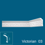 Victorian 03, XPS Coving Cornice, Lightweight & Durable Ceiling Moulding Trim, Easy DIY Installation, Paintable, Moisture Resistant Decorative Coving for Ceiling (03-12x12cm)