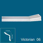 Victorian 06, XPS Coving Cornice, Lightweight & Durable Ceiling Moulding Trim, Easy DIY Installation, Paintable, Moisture Resistant Decorative Coving for Ceiling (06-12x12cm)