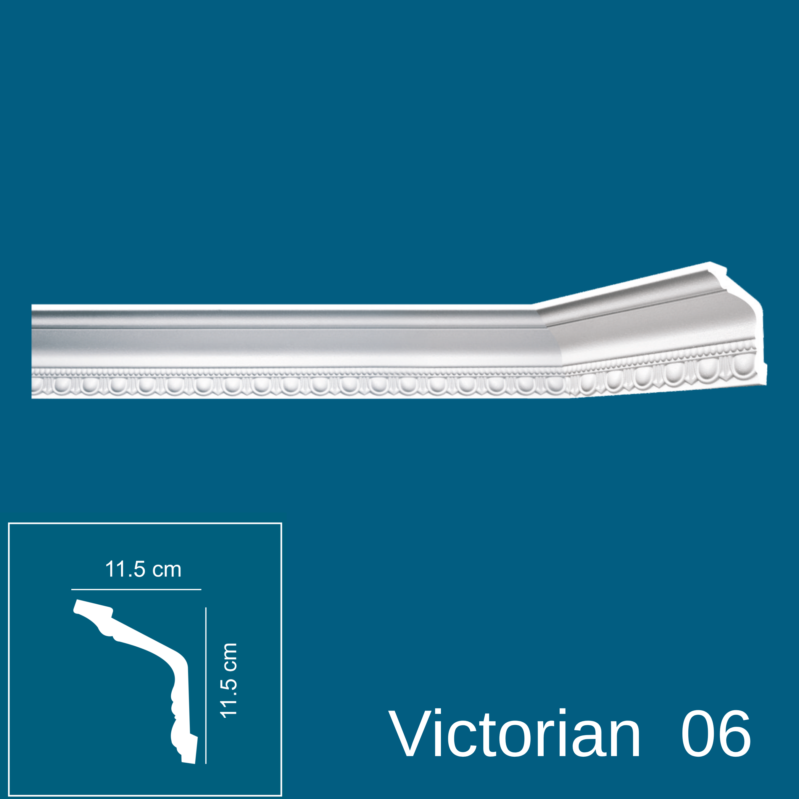 Victorian 06, XPS Coving Cornice, Lightweight & Durable Ceiling Moulding Trim, Easy DIY Installation, Paintable, Moisture Resistant Decorative Coving for Ceiling (06-12x12cm)