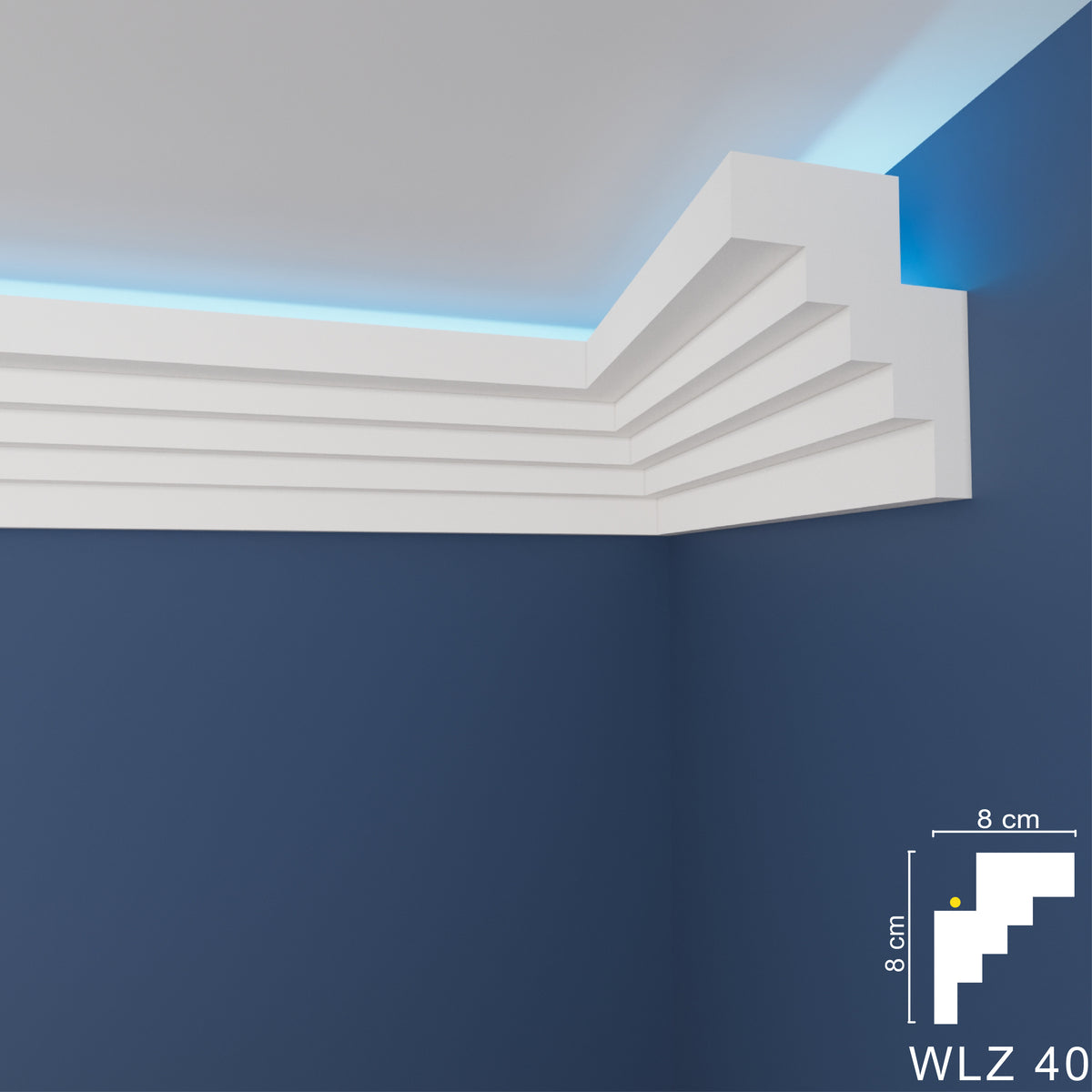 LED Coving for Ceilings Cornice XPS Extruded Polystyrene WLZ40