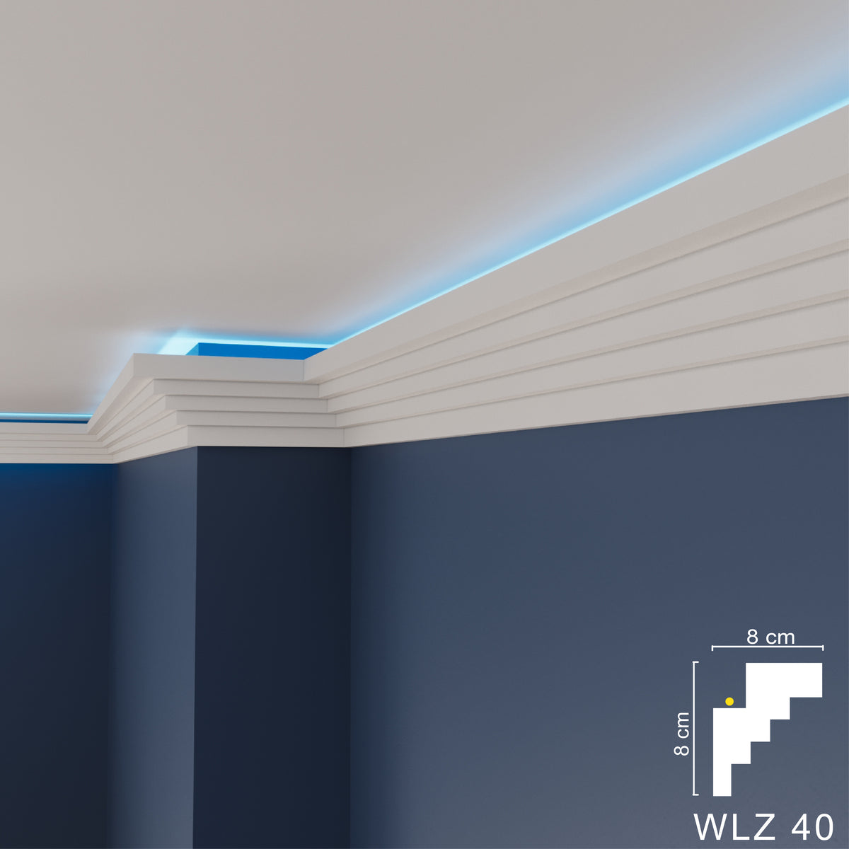 LED Coving for Ceilings Cornice XPS Extruded Polystyrene WLZ40