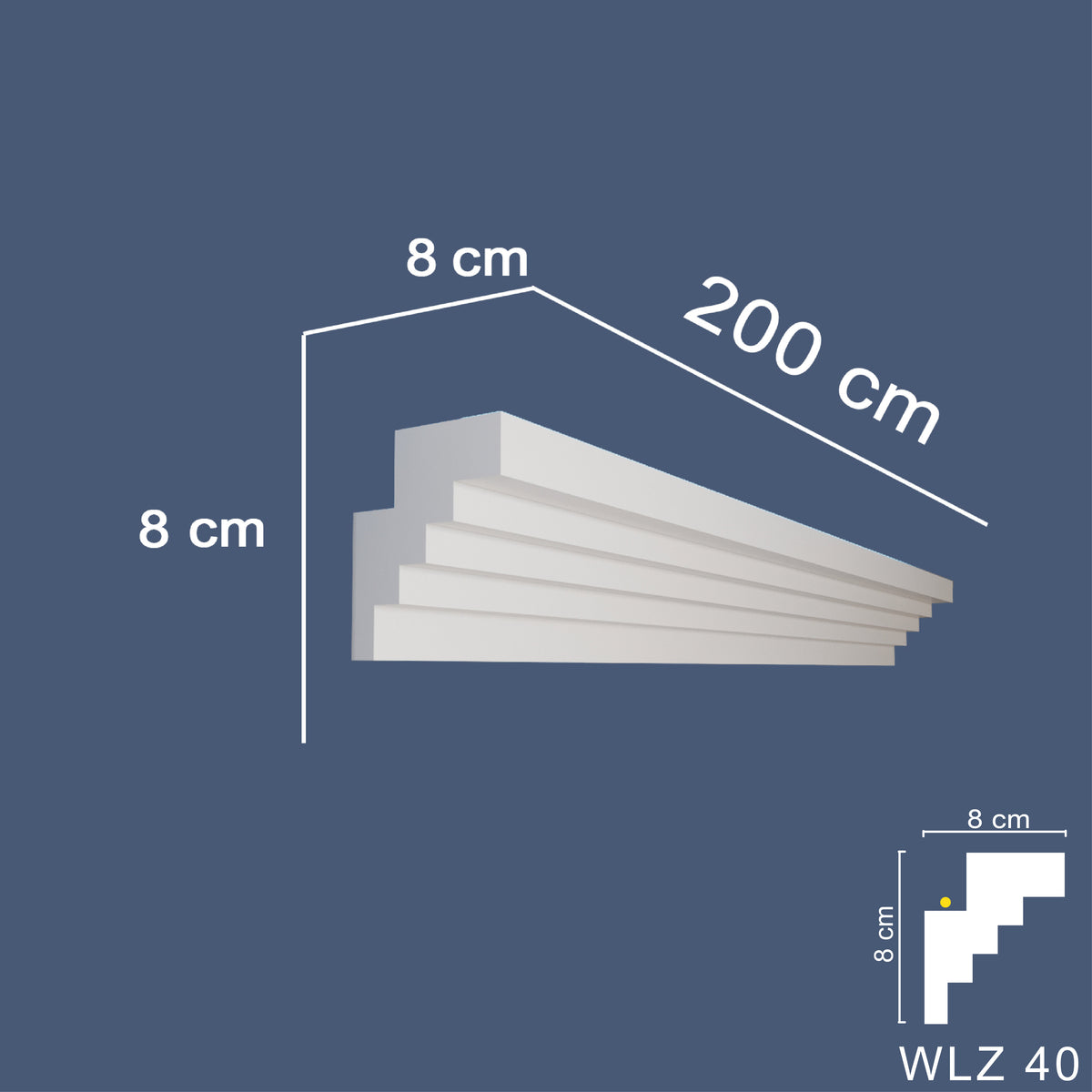 LED Coving for Ceilings Cornice XPS Extruded Polystyrene WLZ40