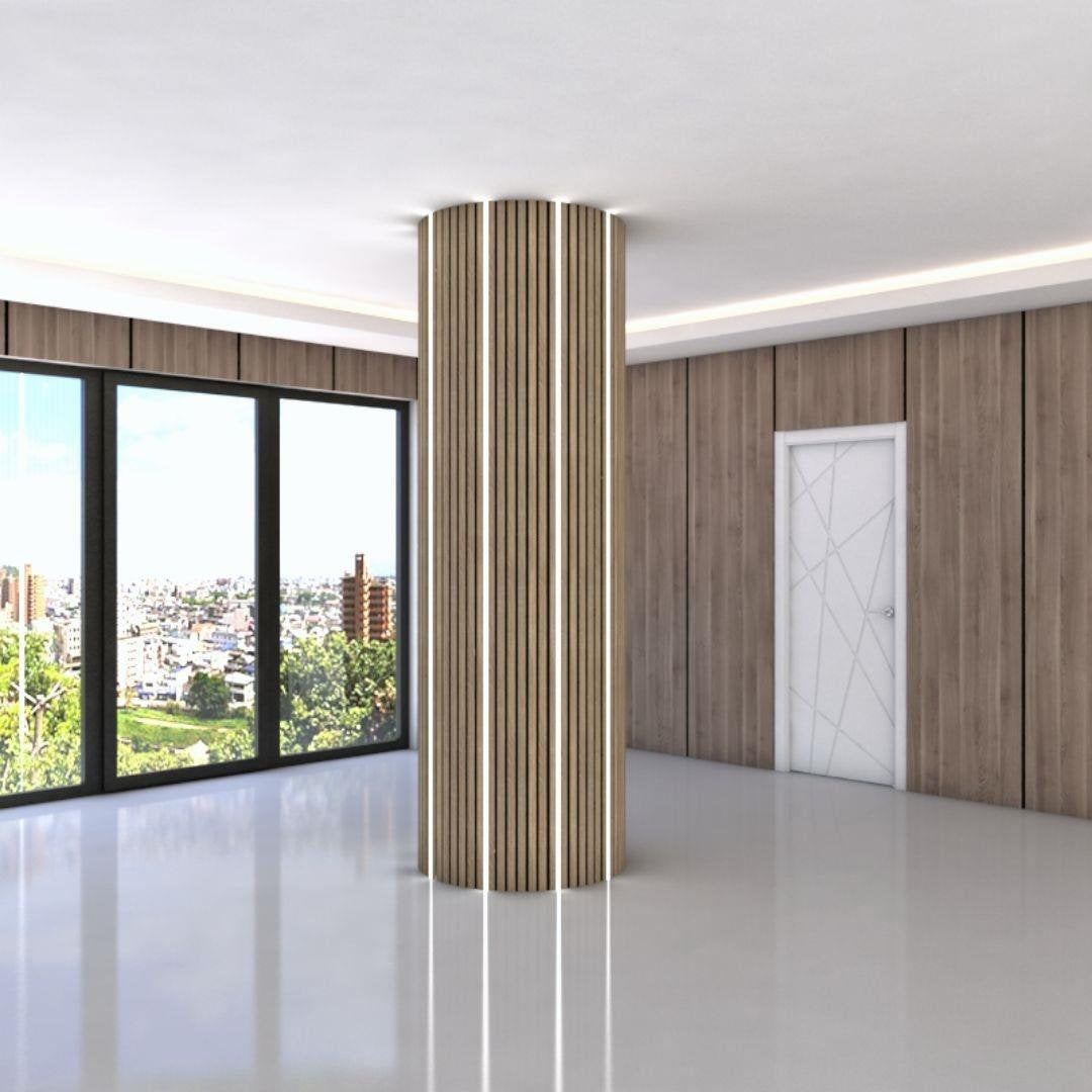 Acoustic Wall Panels, Decorative Soundproofing Panel, Slat Wood Panels for Walls, Sound Absorbing 3D Wall Panel Kits, for Home, Offices, Studios, Living Rooms (275x100cm)