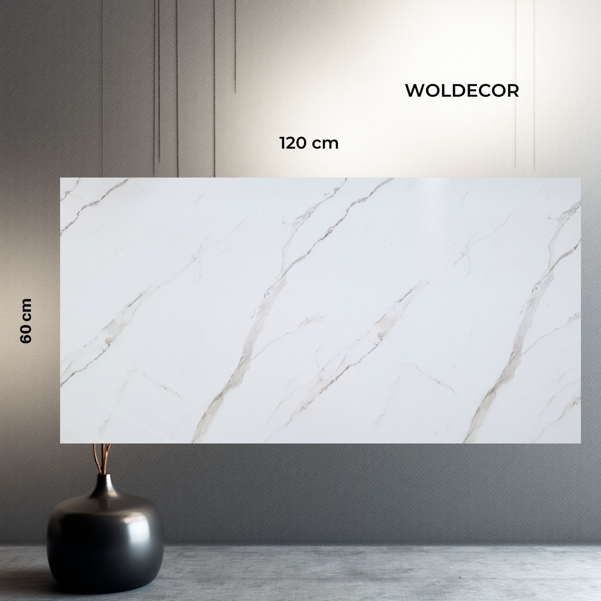 Marble Effect PVC Wall Panel 60x120 cm, Kitchen & Bathroom Wall Cladding, Waterproof Shower Panels Wet Wall, Granite Look Wall Cladding