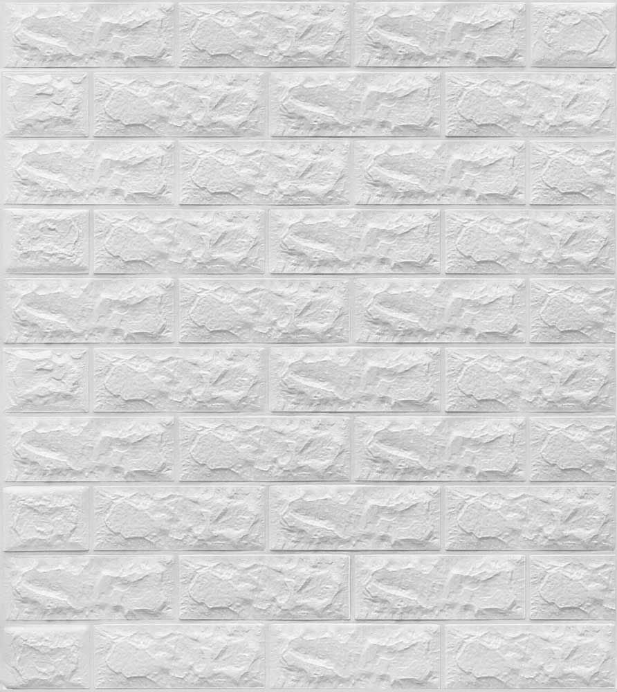 3D Brick Wallpaper, Brick Effect Wall Panels, Self Adhesive Wallpaper Peel and Stick, White and Waterproof for Living Room, Kitchen, Bahtroom, Home Decor (50x70cm)
