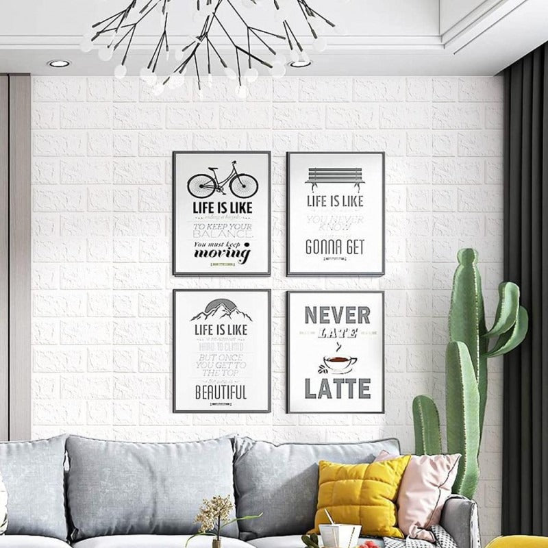 3D Brick Wallpaper, Brick Effect Wall Panels, Self Adhesive Wallpaper Peel and Stick, White and Waterproof for Living Room, Kitchen, Bahtroom, Home Decor (50x70cm)