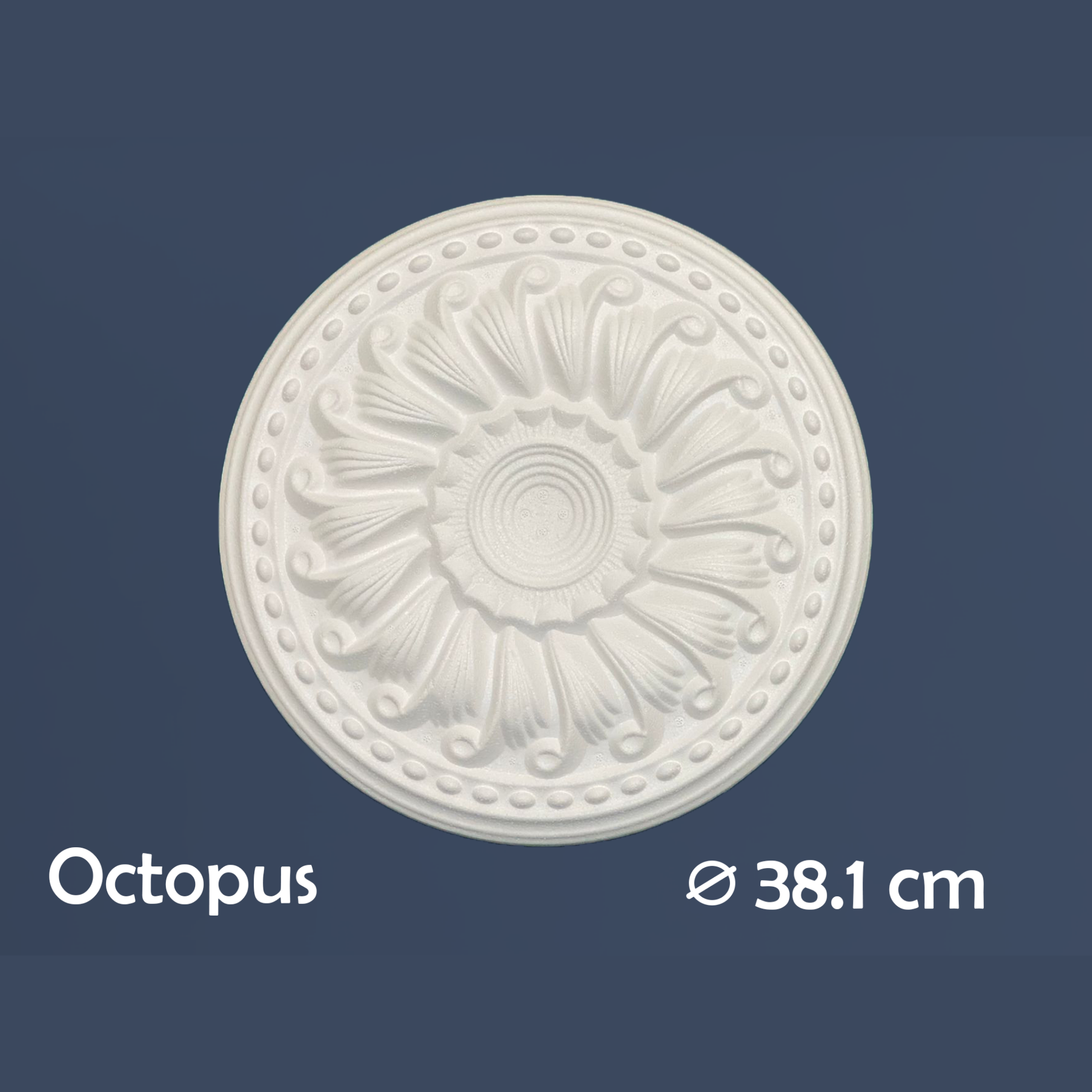 WOLDECOR Elegant Polystyrene Ceiling Rose, Decorative Ceiling Medallion Moulding, Lightweight Coving for Ceilings, Easy to Install Ceiling Decoration for Home & Living Room (40cm)