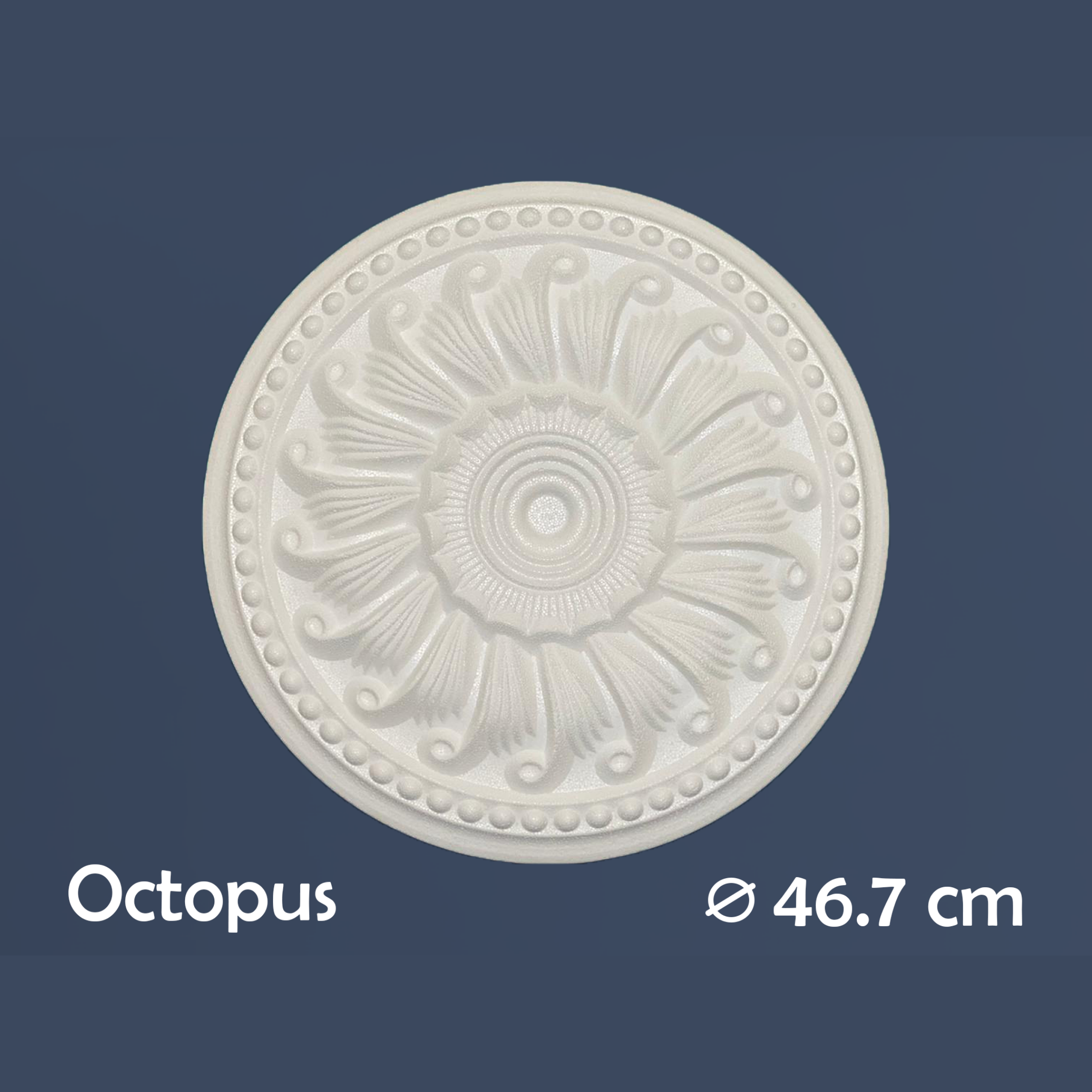 WOLDECOR Elegant Polystyrene Ceiling Rose, Decorative Ceiling Medallion Moulding, Lightweight Coving for Ceilings, Easy to Install Ceiling Decoration for Home & Living Room (50cm)