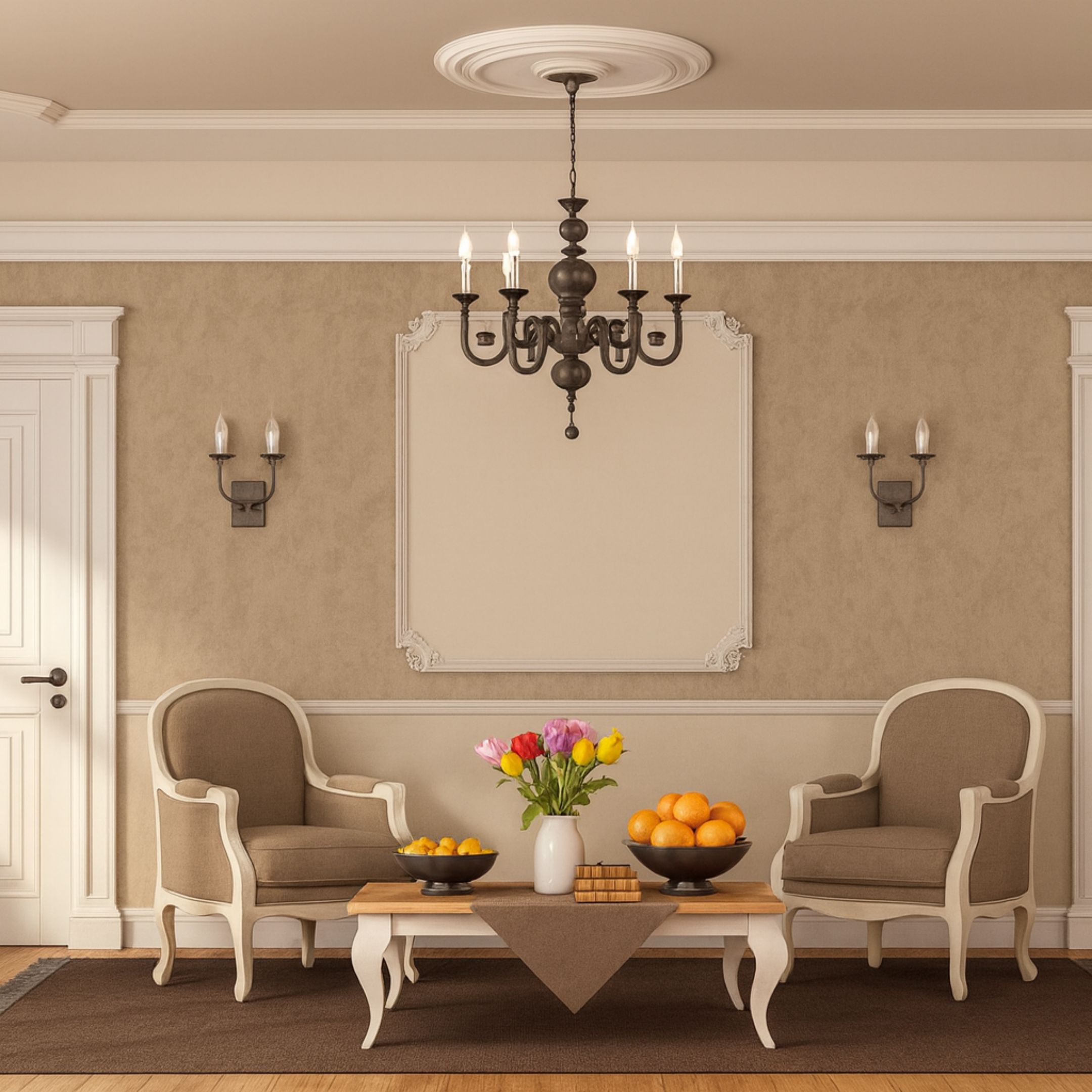 WOLDECOR Elegant Polystyrene Ceiling Rose, Decorative Ceiling Medallion Moulding, Lightweight Coving for Ceilings, Easy to Install Ceiling Decoration for Home & Living Room (40cm-50cm)