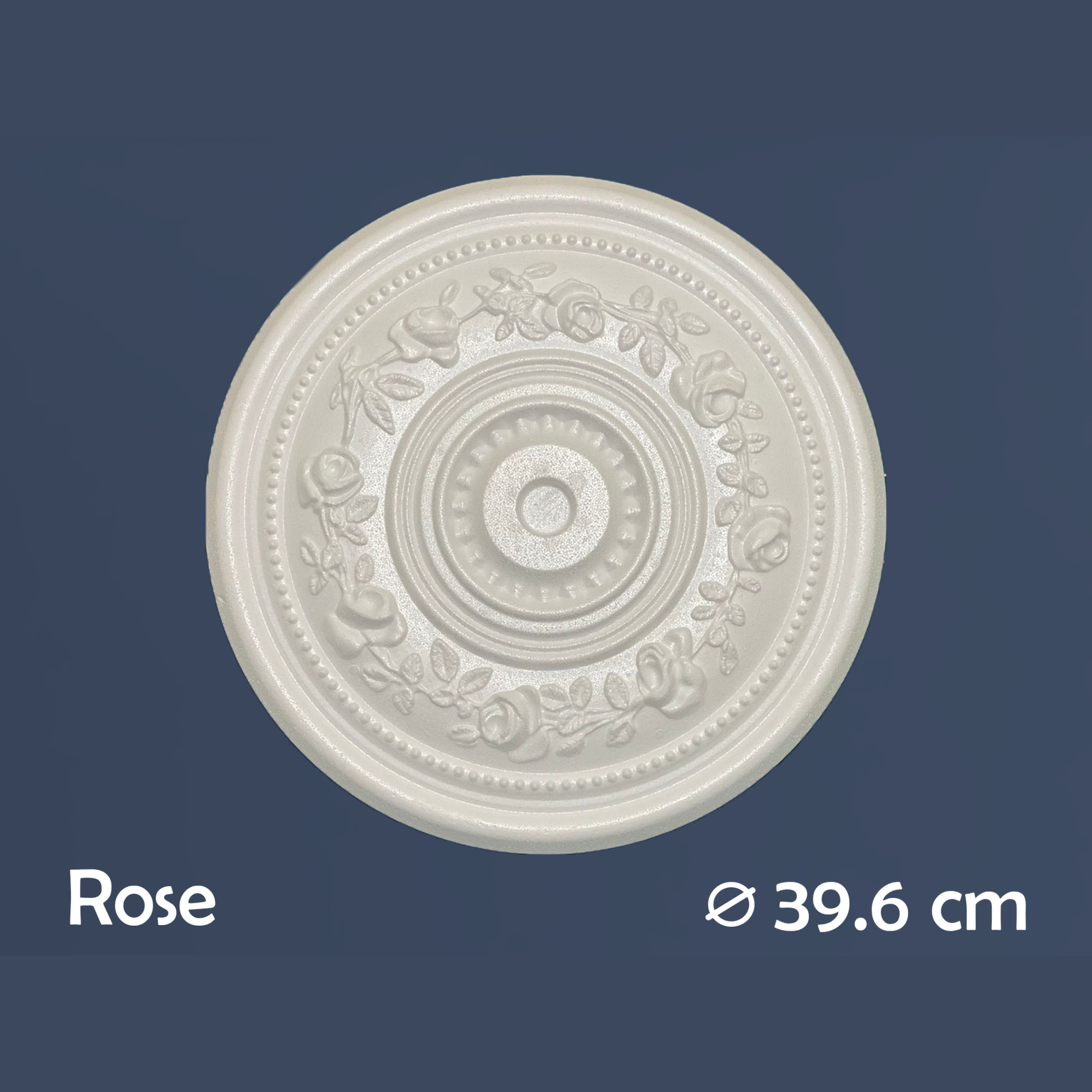 WOLDECOR Elegant Polystyrene Ceiling Rose, Decorative Ceiling Medallion Moulding, Lightweight Coving for Ceilings, Easy to Install Ceiling Decoration for Home & Living Room (40cm)