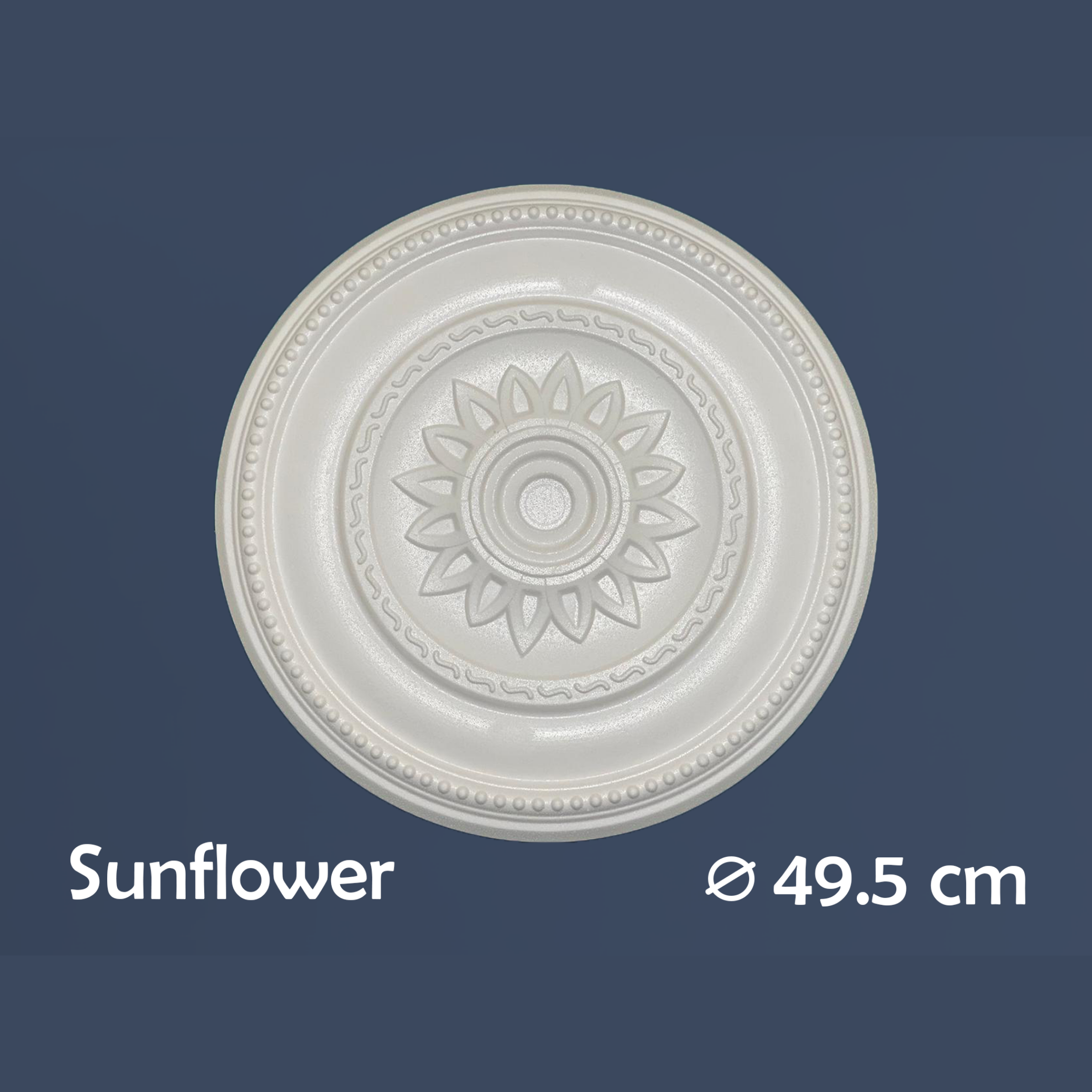 WOLDECOR Elegant Polystyrene Ceiling Rose, Decorative Ceiling Medallion Moulding, Lightweight Coving for Ceilings, Easy to Install Ceiling Decoration for Home & Living Room (50cm)