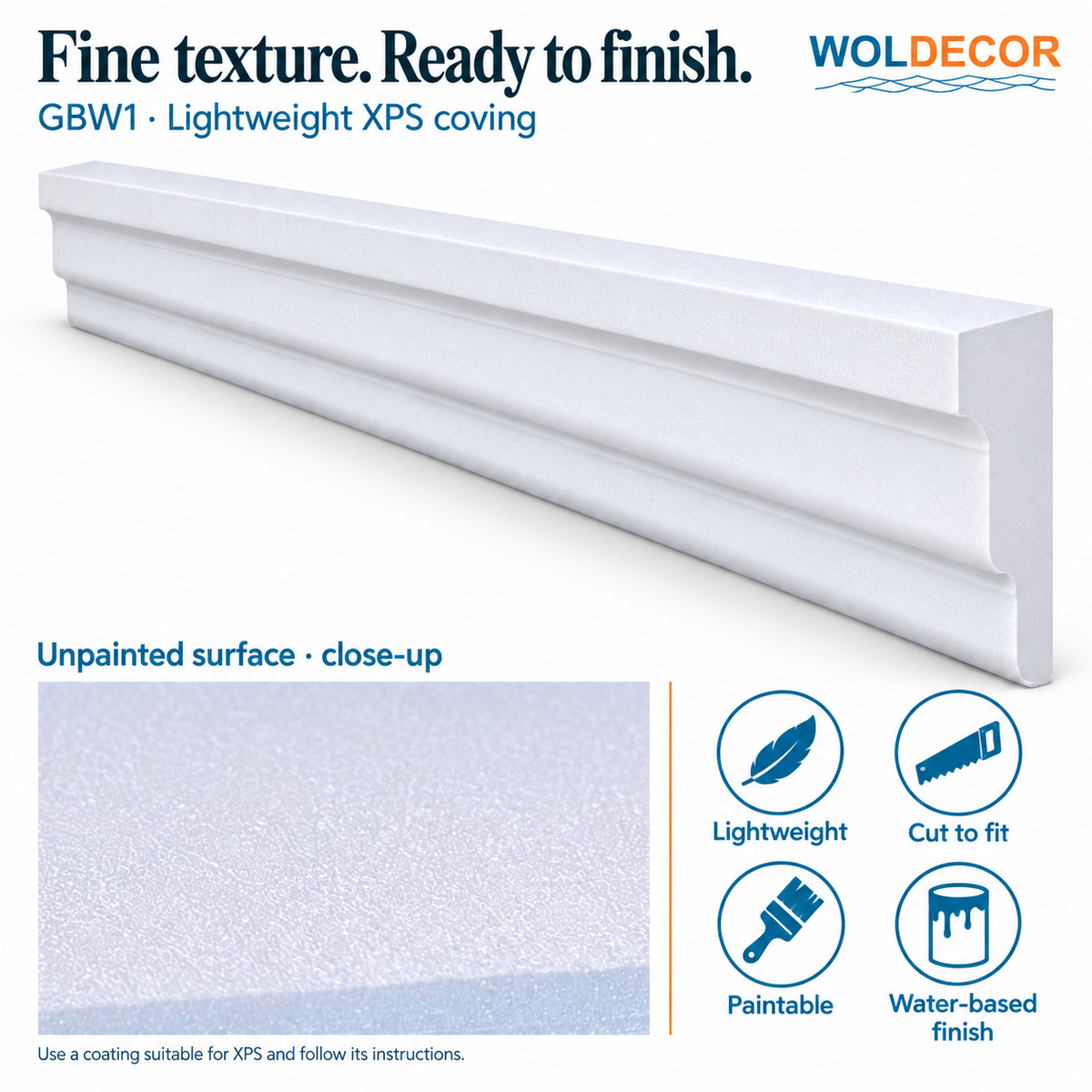 WOLDECOR GBW01 coving - Material close-up