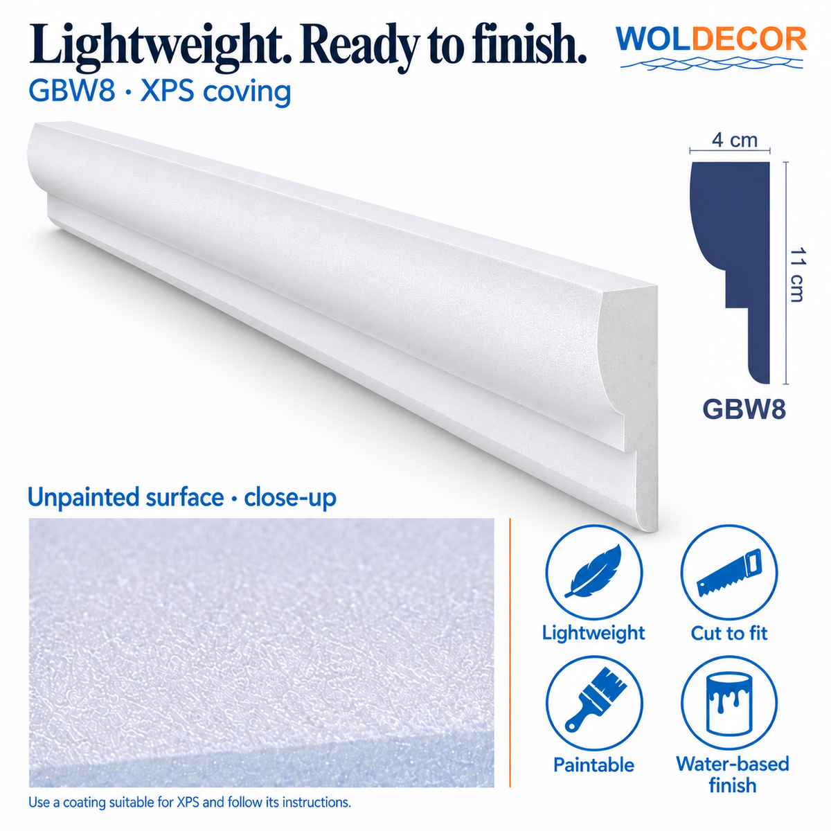WOLDECOR GBW08 coving - Material close-up